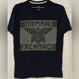Armani Exchange Black with Green Logo T-Shirt Size Medium